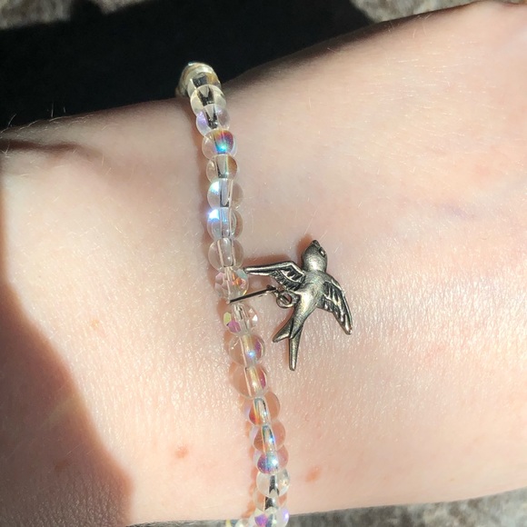 Iridescent Swallow Charm Bracelet - Picture 1 of 10